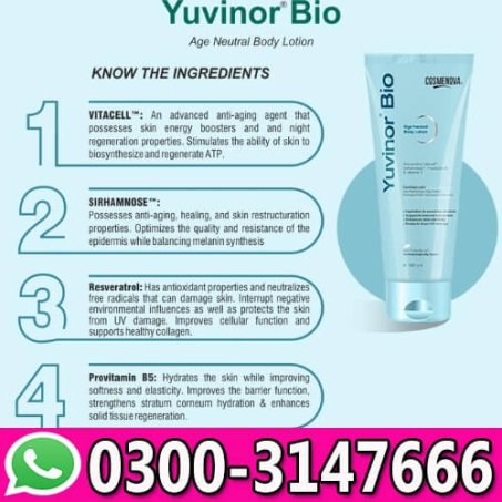 Yuvinor Bio Age Neutral Body Lotion In Pakistan